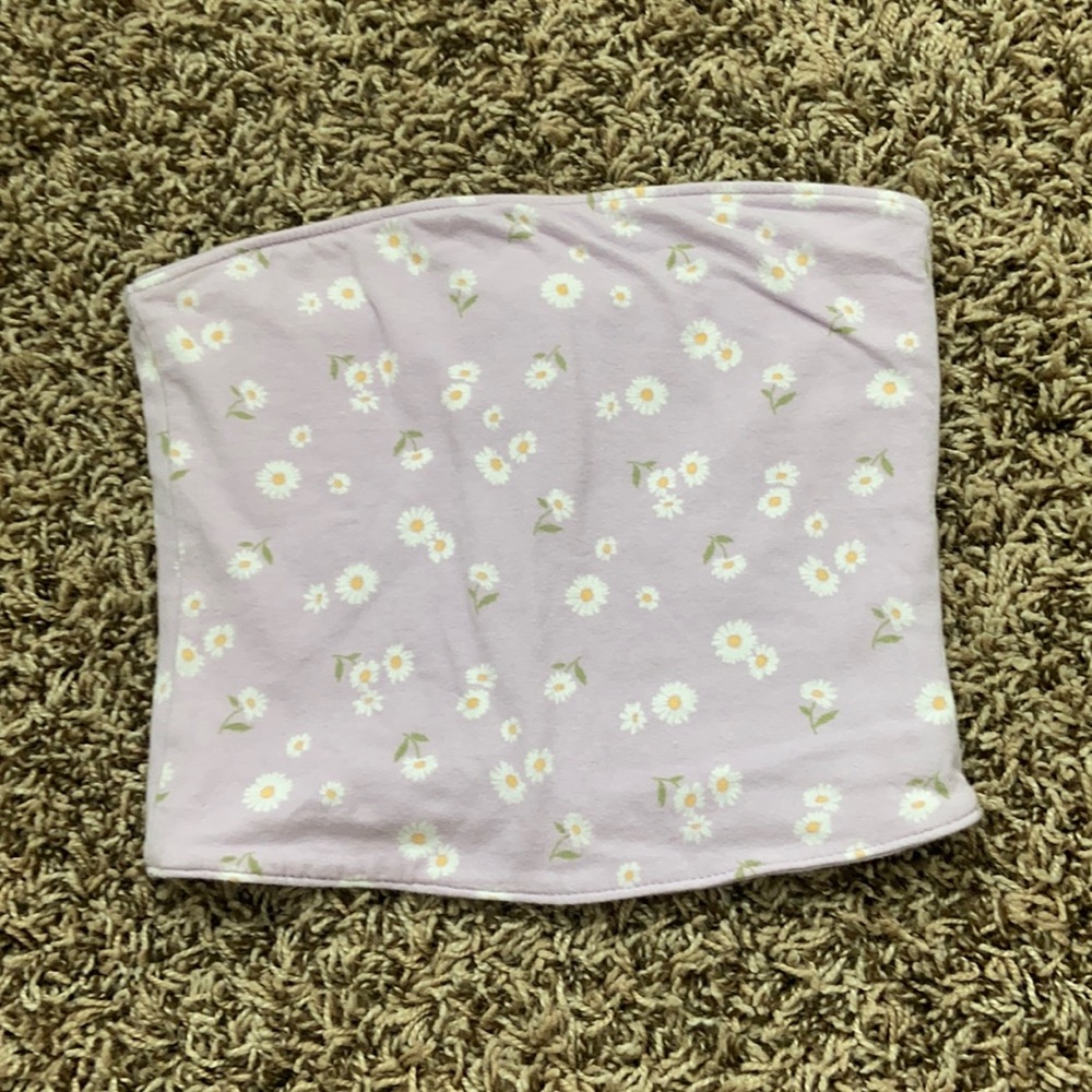 Purple floral tube top